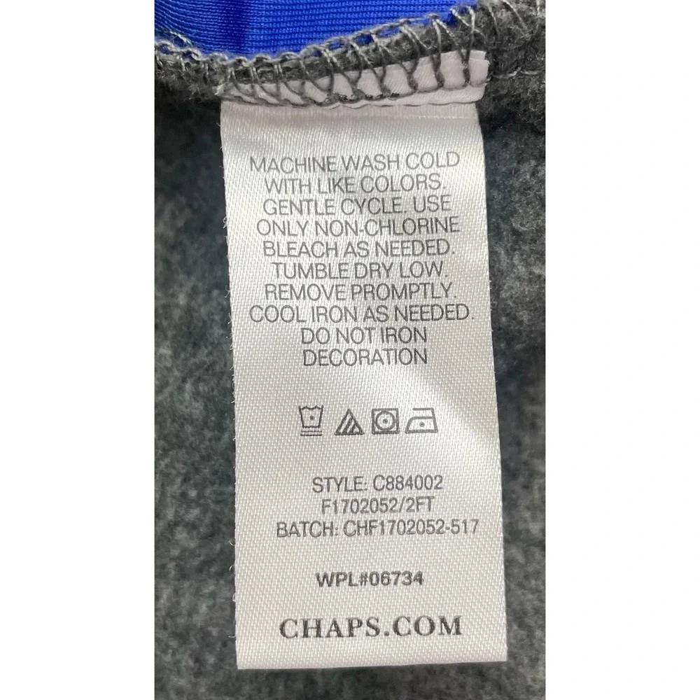 Youth Fleece Vest Chaps Gray‎ Blue Full Zip Sleeveless Jacket Boys L